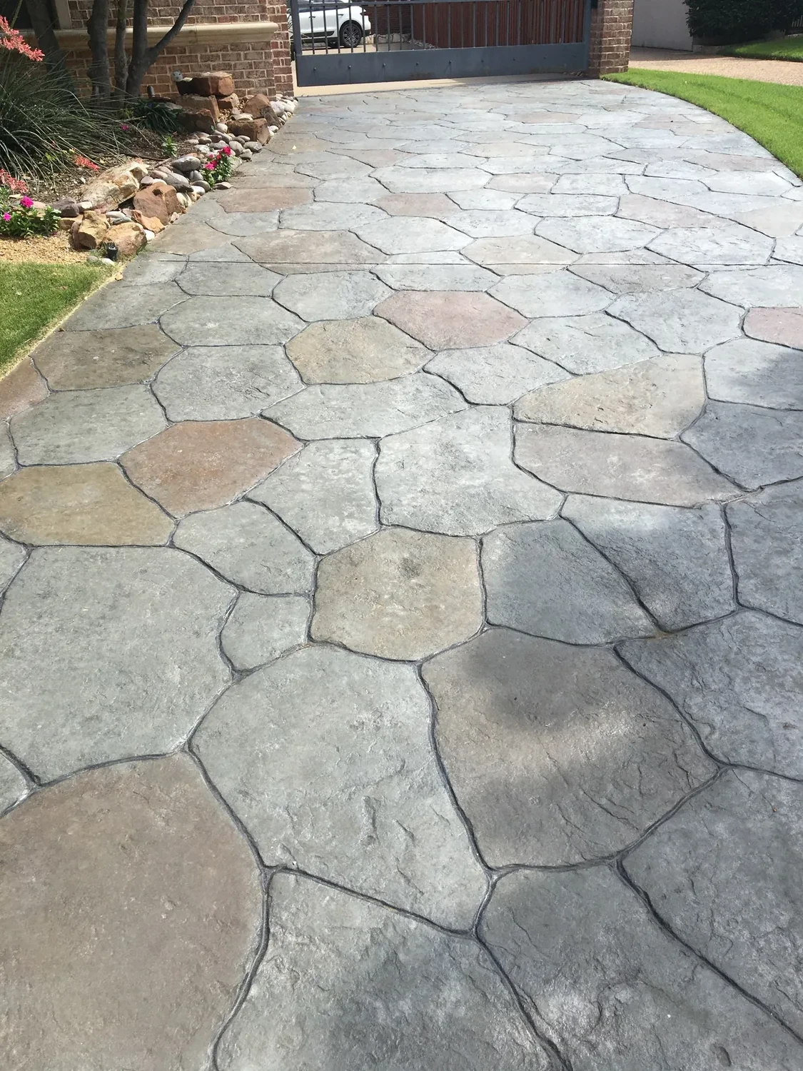 A stamped backyard transformation by Lucky&rsquo;s Concrete in Palm Bay