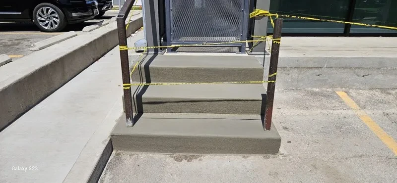 Front-entry step replacement by Lucky’s Concrete in Palm Bay